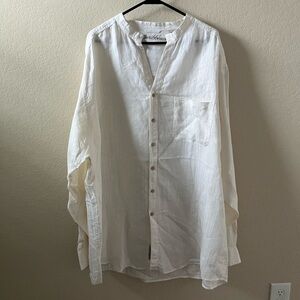 Caribbean Big & Tall Men’s White Shirt | 2XLT | Button-Down | Like New